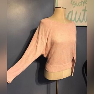 AEO Pink Dolman Crop Sweater - S